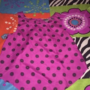 Pink and black button tank top